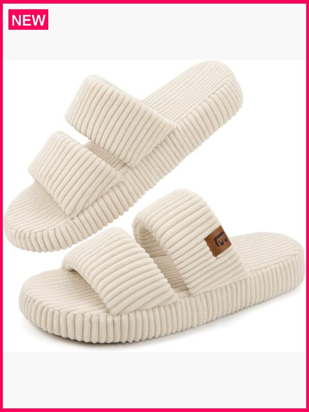 Memory Foam Open Toe Slide Slippers, Women's House Shoes
